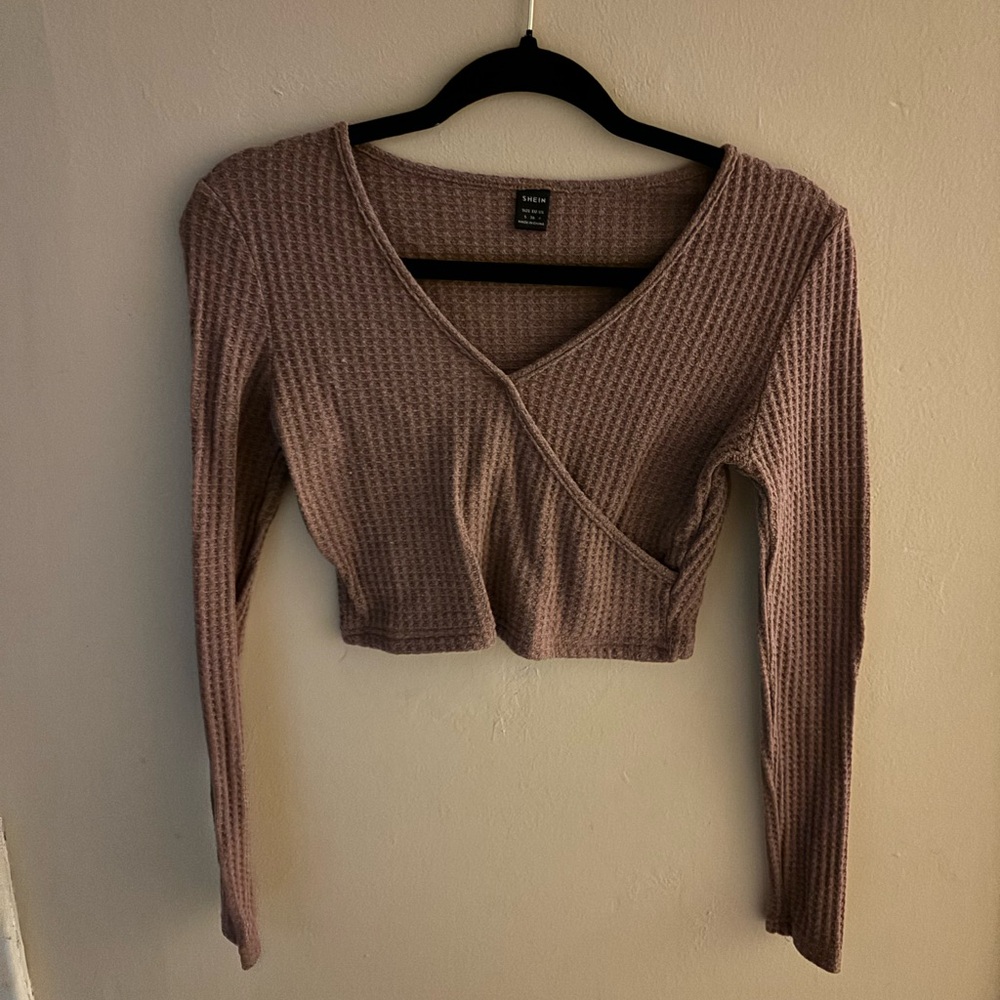 long sleeve cropped|pink/purple| shein